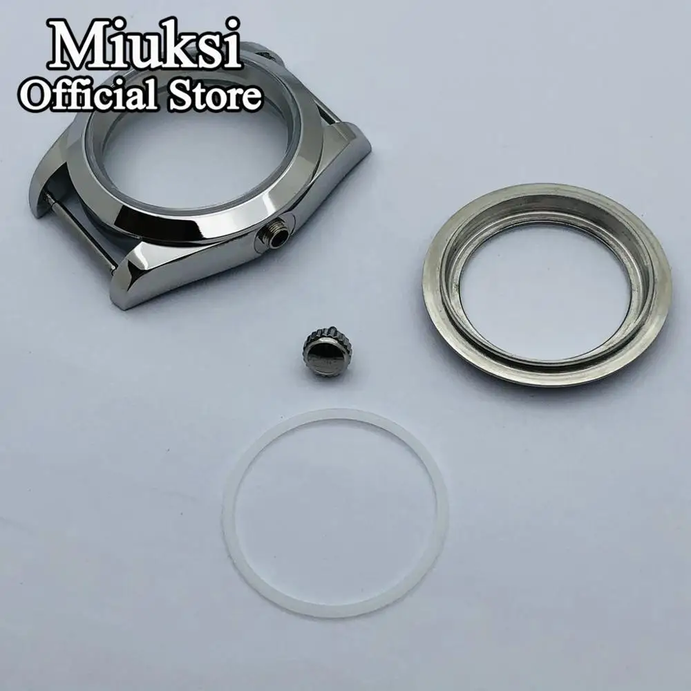 Miuksi 36mm/40mm sapphire glass polished watch case fit NH35 NH36 NH34 ETA2824 2836 PT5000 DG2813 3804 Miyota8205 8215 movement