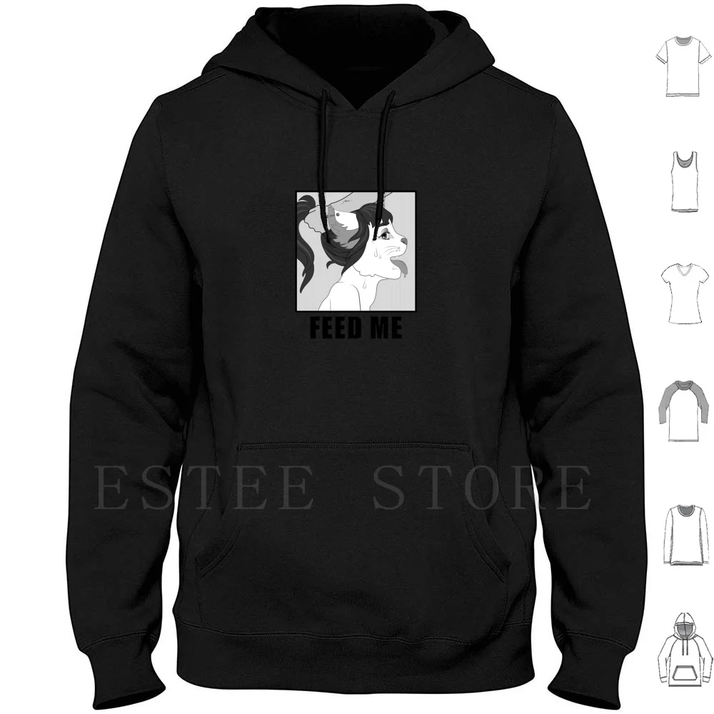 Feed Me Hoodies Long Sleeve Fur Furry Furry Fandom Halftone Animal Kittenplay Bdsm Play Date Nsfw Yiff Hentai Manga