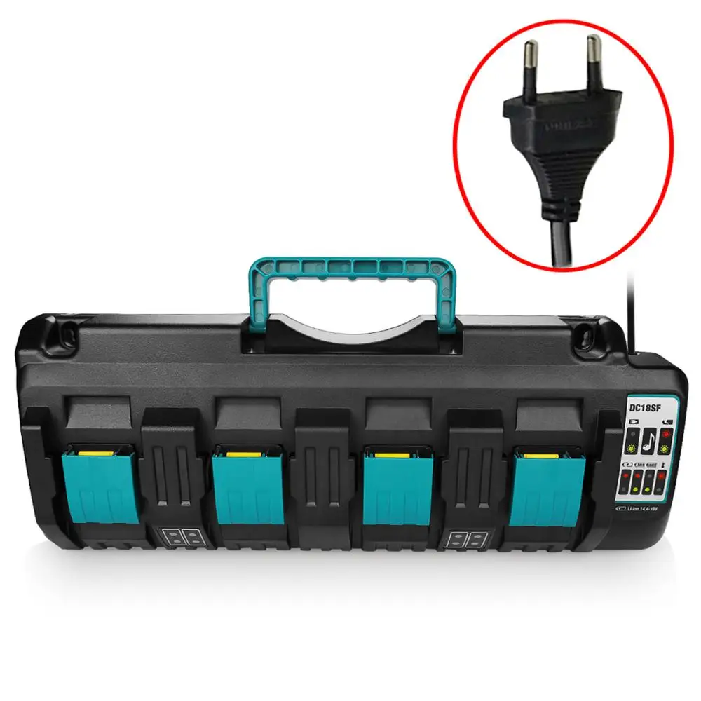 

NEW For Makita DC18SF 4-Port Fast Optimized Charger 14.4V 18V Li-ion 3A Output Charger For BL1830,BL1430,DC18RD with USB port