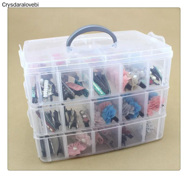 1pc 3 Layers 30 Grid Removable Storage Box in a Covered Storage Box King Tights Toy Plastic Storage Box