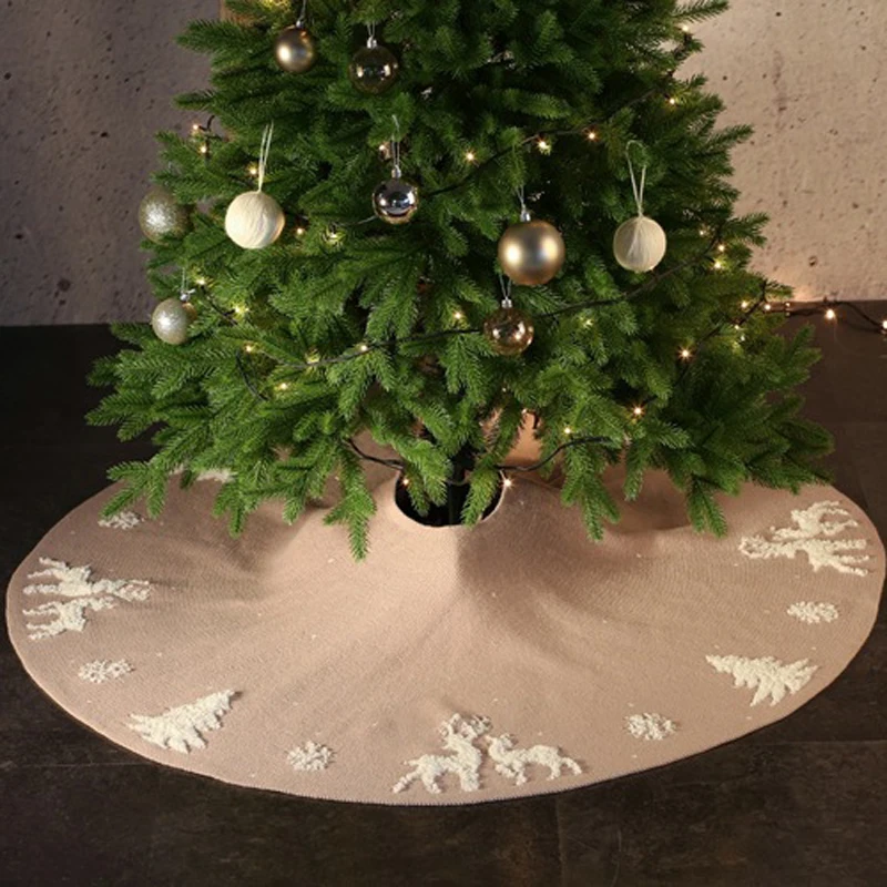 

Round Knit Christmas Decoration Tree Skirt Woolen Tree Bottom Apron Hotel Home Furnishing Venue Layout Three-dimensional Terry
