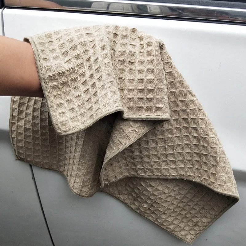 Car 40x40cm Wash Towel Glass Cleaning Wax Polishing Detailing Waffle Weave Towel Car Cleaning Microfiber Cloth Kitchen Cleaner