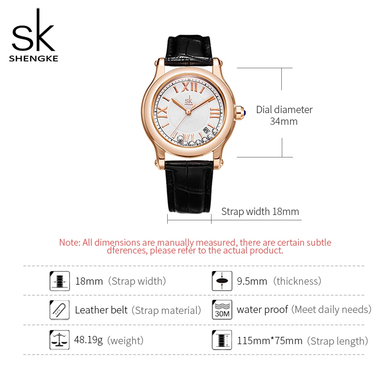 Shengke Fashion Diamond Women Watches New Luxury Leather Strap Woman Quartz Wristwatches Gift Clock for Lady Relogio Feminino