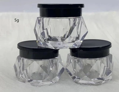 5g Sample Clear Cream Jar Mini Cosmetic Bottles Containers Transparent Pot For Nail Arts Eyeshadow Makeup Cream Pots 3000pcs/Lot