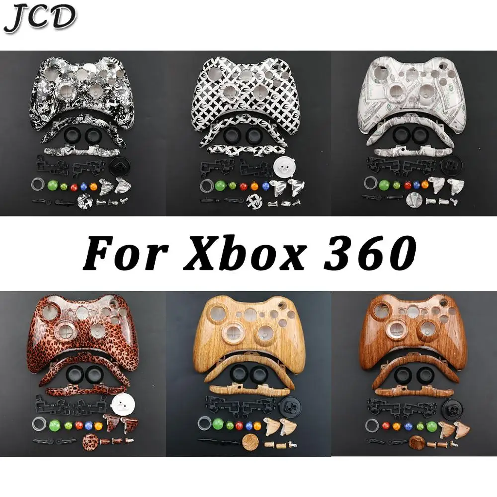 

JCD Full Set Shell Housing Cover Case with Buttons Accesories Kit for Xbox 360 Xbox360 Wire Controller Replacement