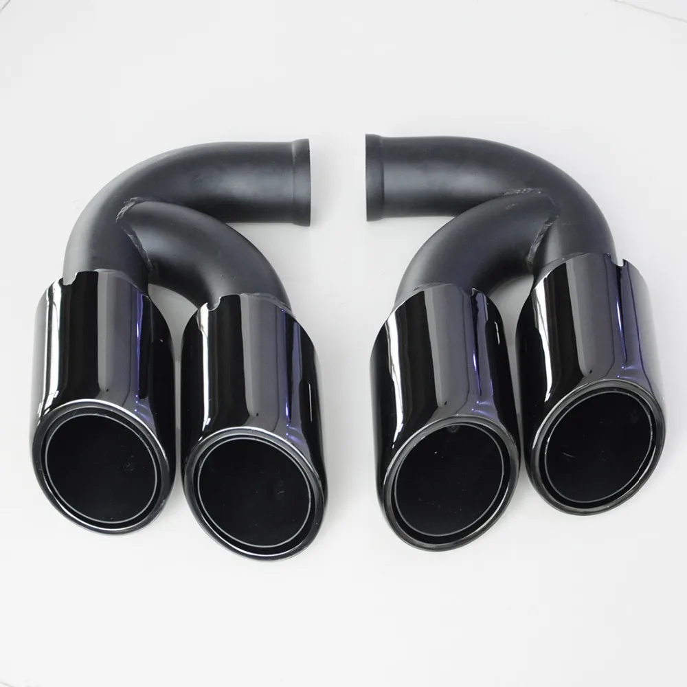 Wotefusi Car Titanium Black Exhaust Pipes Muffler Tail Tip Short Type For Porsche Cayenne V8 2011-2014 2012 2013 [QPA296]