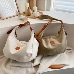 Women's Canvas Bag Single Shoulder Bag Girl‘s Fashion Luxury Messenger Bag Big Vintage Bag Dumpling Bag Purse Handbags 2022 New