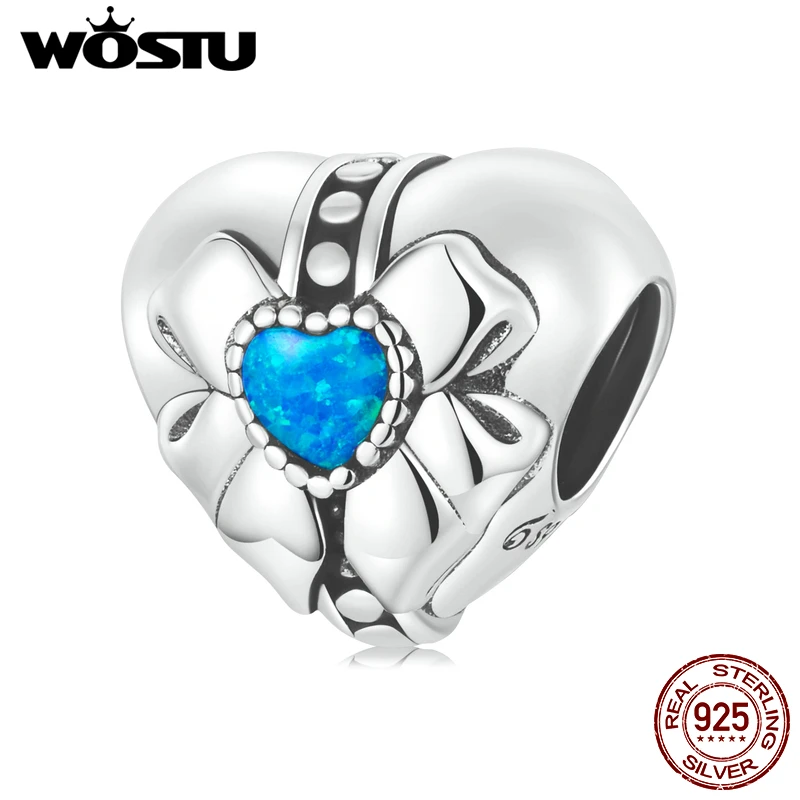 

WOSTU 100% Real 925 Sterling Silver Exquisite Love Gift Charm Bead Charm Fit Pendant Making Fashionable Women's DIY Fine Jewelry