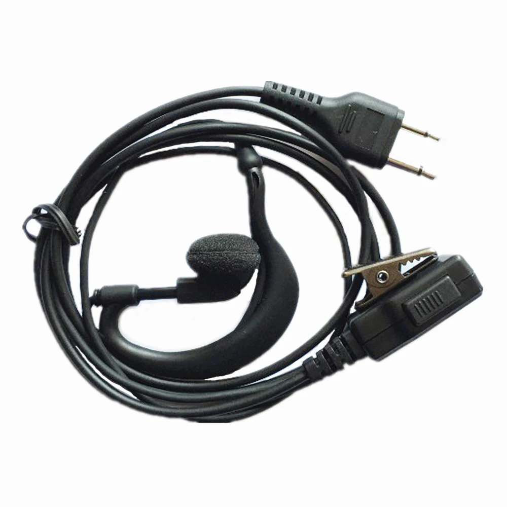 10pcs 2 Pin G Shape Headset Earpiece Earphone Hook PTT For ICOM Two Way Radio VERTEX UHF VHF VX-200 VX-500 VX-600 VX-800 VX-900