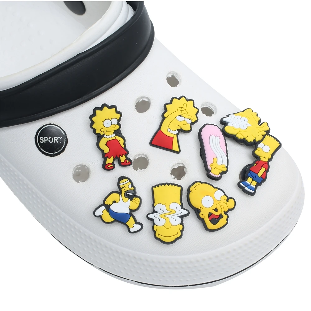 Homer Bart Lisa PVC shoe charms shoe accessories DIY shoe decoration for  kids favor kawaii cute X-mas