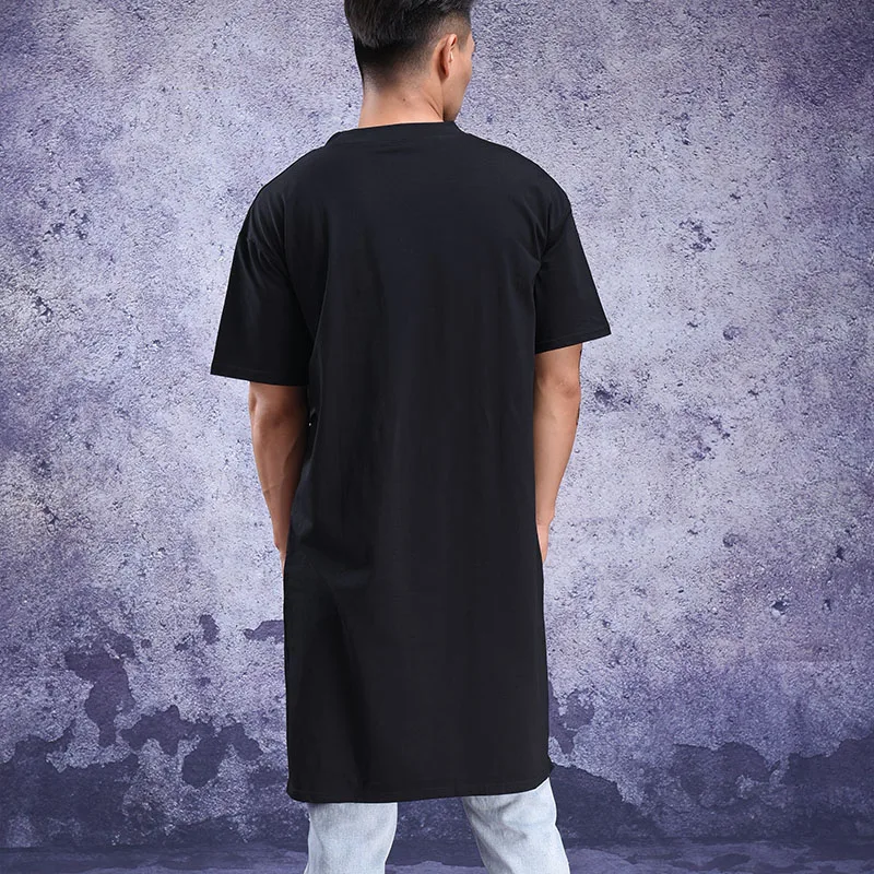 Men's T-shirt Summer wear Half sleeve T-shirt short sleeve ultra long loose T-shirt large size over the knee style