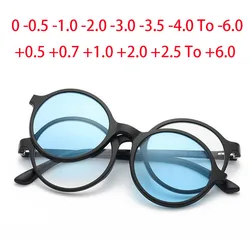 2280 Magnet Clip Round Myopia Glasses 0 -0.5 -1.0 -2.0 To -6.0 , Hyperopia Sunglasses +0.5 +1.0 +2.0 To +6