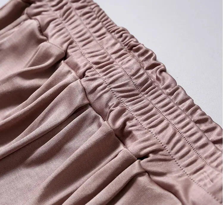 Women\'s 50% Silk 50% Viscose Knit Wide Leg Stretchy Loose Type Pants Trousers XL 2XL SG366