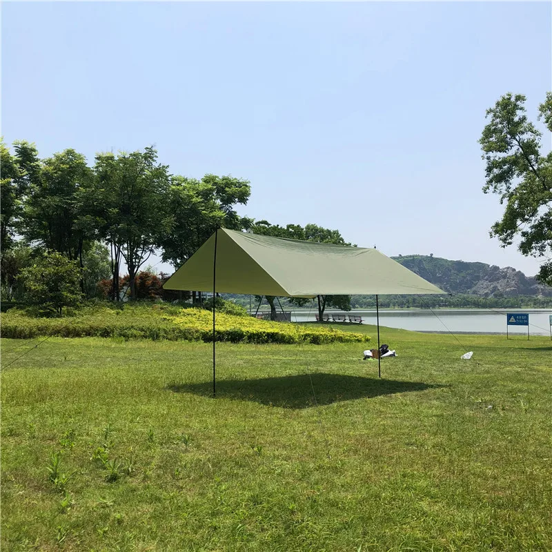 300x300cm Awning Waterproof Tarp Tent Shade Beach Sun Shelter Ultralight Garden Camping Canopy Sunshade Rain Fly No Pole & Mat