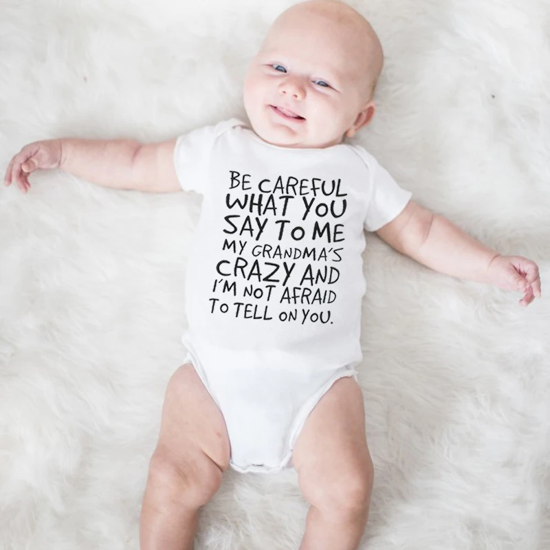 Be Careful Newborn Baby Boy Girl Romper Cotton Letter Print Short Sleeve Toddler Baby Clothes Sunsuit Outfits