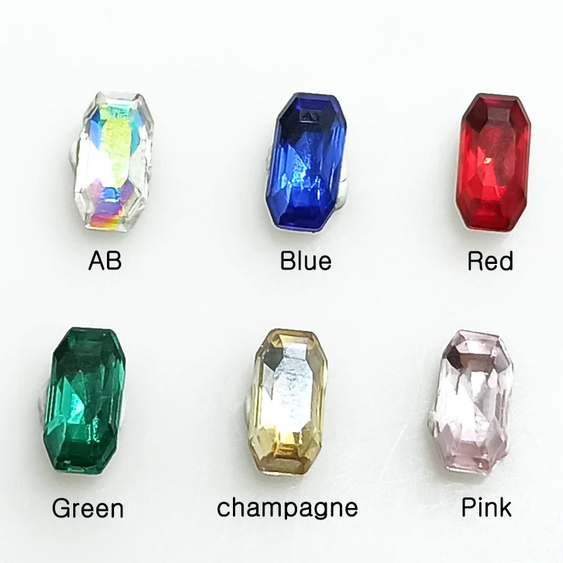 Rectangular Oval Nail Art Rhinestones 4x8mm Pointed Bottom Charm Crystal Glass For DIY Fingernail Decoration