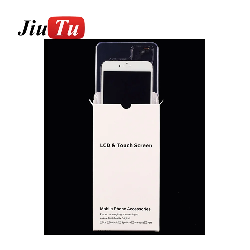 Scatola di carta da imballaggio per schermo LCD da 100 pezzi con vassoio per iPhone X 8 8P 7G 7 Plus 6S 6S Plus 6G 6 nuovo pacchetto di custodia al dettaglio
