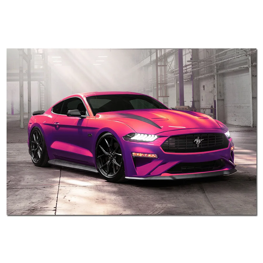 

Розовый Mustang EcoBoost Muscle Car фото холст настенные художественные постеры и принты современная живопись для домашнего декора