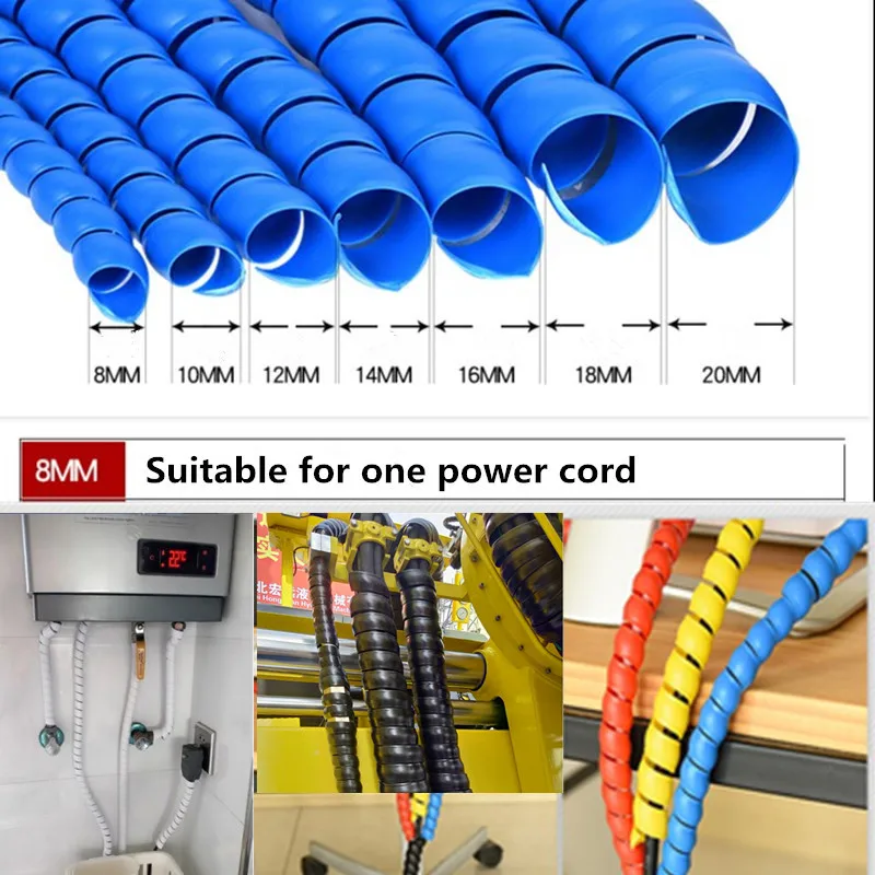 

1 Meter Spiral Wrap Hose Protector Anti-break Cable Wire Organizer Cord Management Flame Retardant Oil Pipe Protective Sleeve