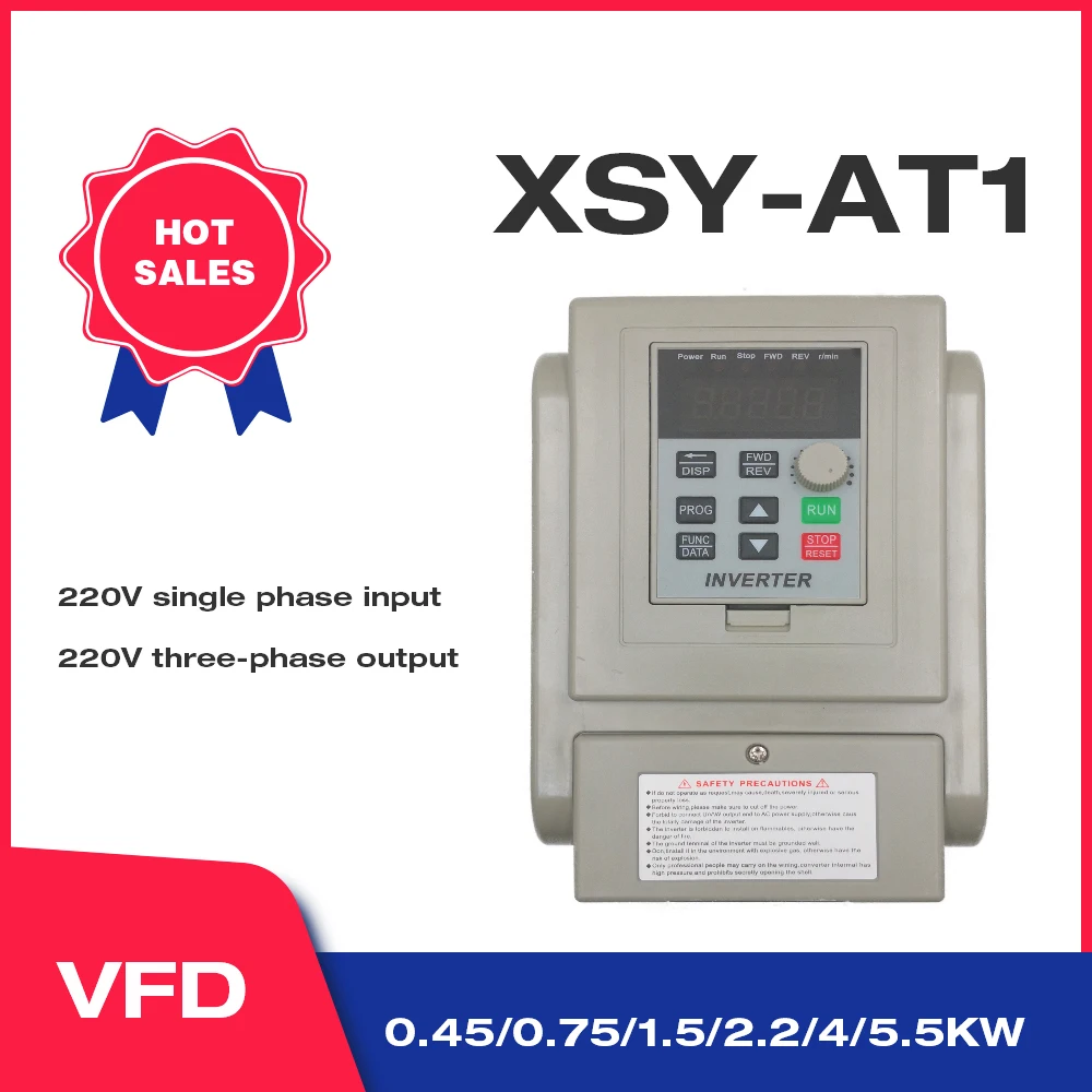 Frequency Converter VFD CNC Spindle motor speed control VFD 1.5KW/2.2KW CoolClassic XSY-AT1 3P 220V Output