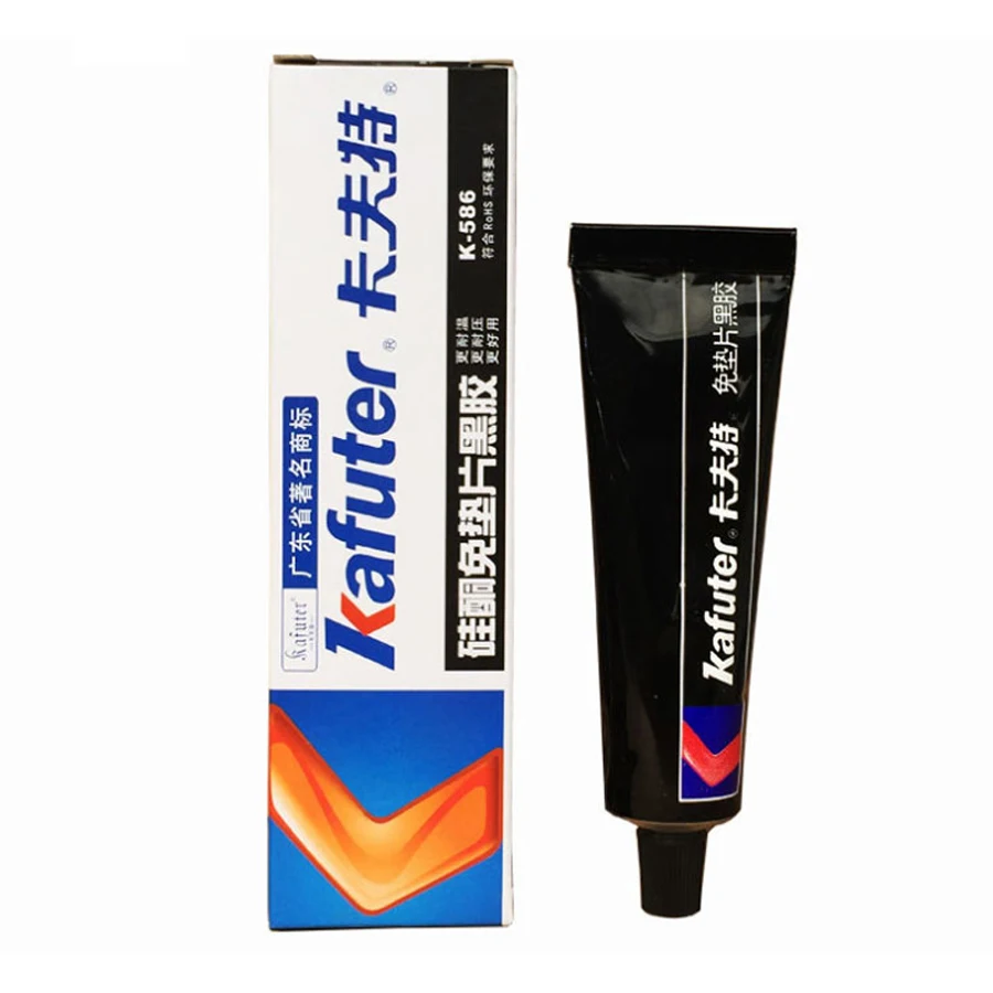 Kafuter 55g K-586 Black Silicone Free-Gasket Waterproof To Oil Resist High Temperature Sealant Repairing Glue