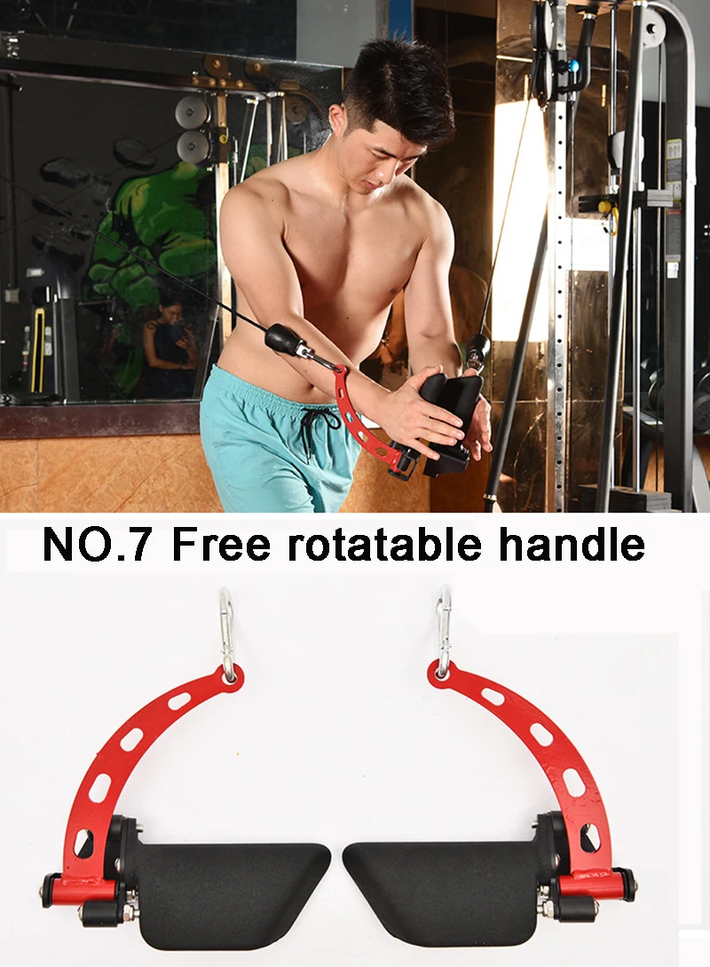 Fitness Pull Down T Handle Bar adjustable Rowing high pull down Bar Pulley Cable Machine Handle Grip Gym Equipment Back Trainer