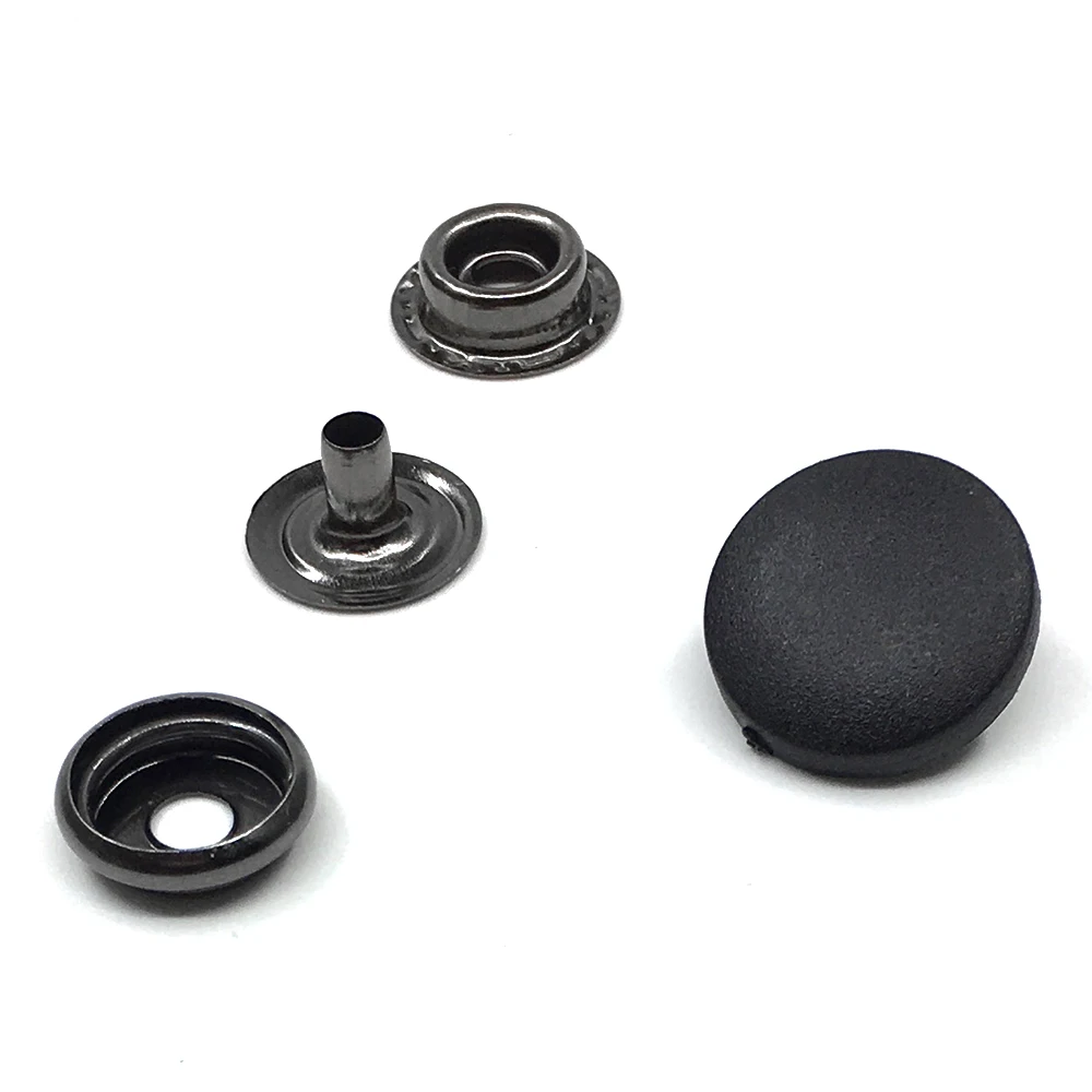 50 Sets Druckknöpfe, 15 mm, 17 mm obere Abdeckung, schwarzes und weißes Nylonmaterial, Knöpfe, Kunststoff-Druckknöpfe, Nietenknopf, T3T5, T8-Zubehör