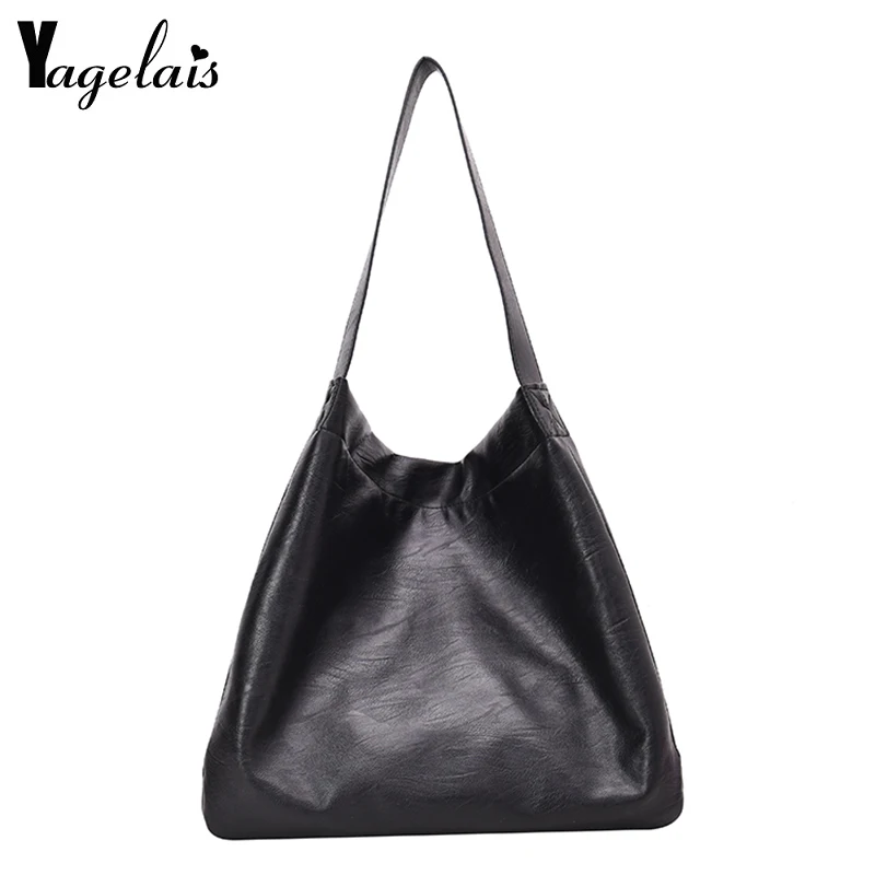 

Women Leather Handbags Female Shoulder Bags Ladies Casual Tote Soft Vintage Bags For Women Fashion Big Bag Large Messenger Bag