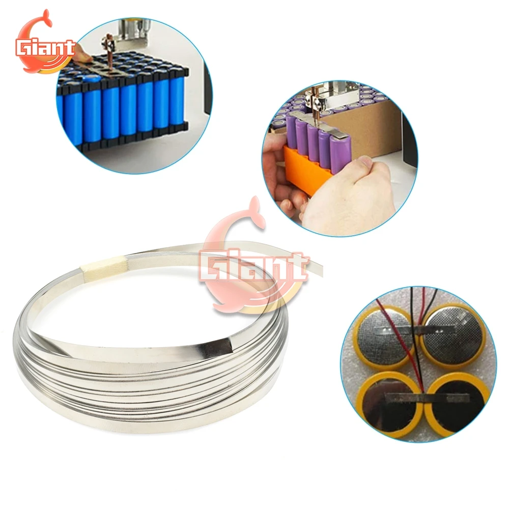 1 Roll 10m 18650 Li-ion Battery Nickel Sheet Plate Nickel Plated Strip Connector Steel Belt Spot Welding Machine Battery Welders