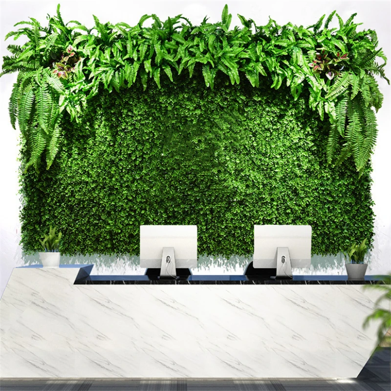 40X60cm Green Artificial Plants Wall DIY Background Decoration Simulation Grass Leaf Office Outdoor Garden Decor Flower Wall