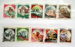 10Pcs/Lot Italy Post Stamps Architectural Scenery  Marked Postage Stamps for Collecting