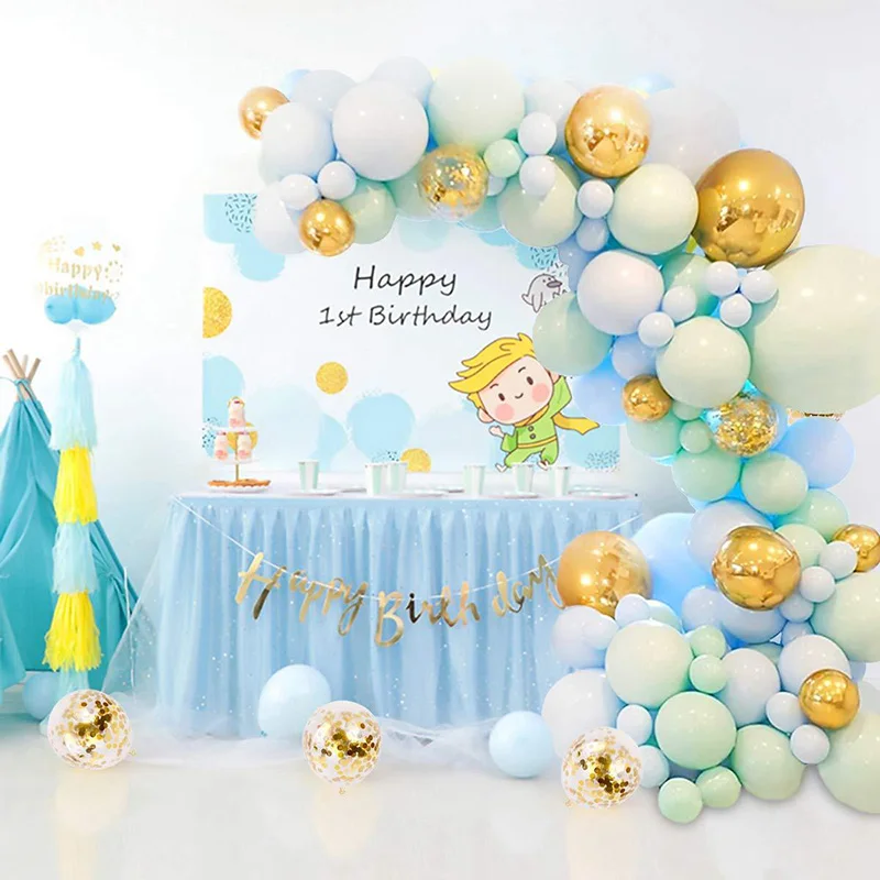 

126pcs/set Macaroon Blue Balloons Chain Blue Latex Balloon Arch Wedding Baby Shower Birthday Christmas Party Decor Supply