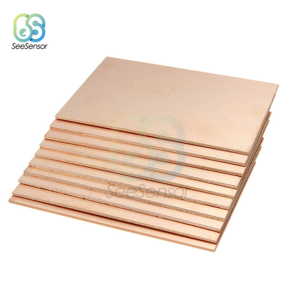 싱글 사이드 및 더블 사이드 구리 클래드 플레이트, DIY PCB 키트, 라미네이트 회로 기판, 7x10cm, 로트 당 5 개