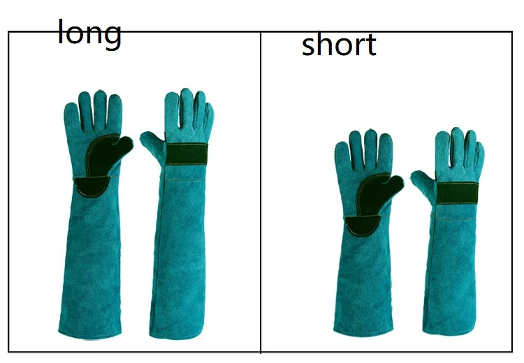 Anti-bite Safety Bite Gloves For Catch Dog,cat,reptile,animal Ultra Long Leather Green Pets Grasping Biting Protective Gloves