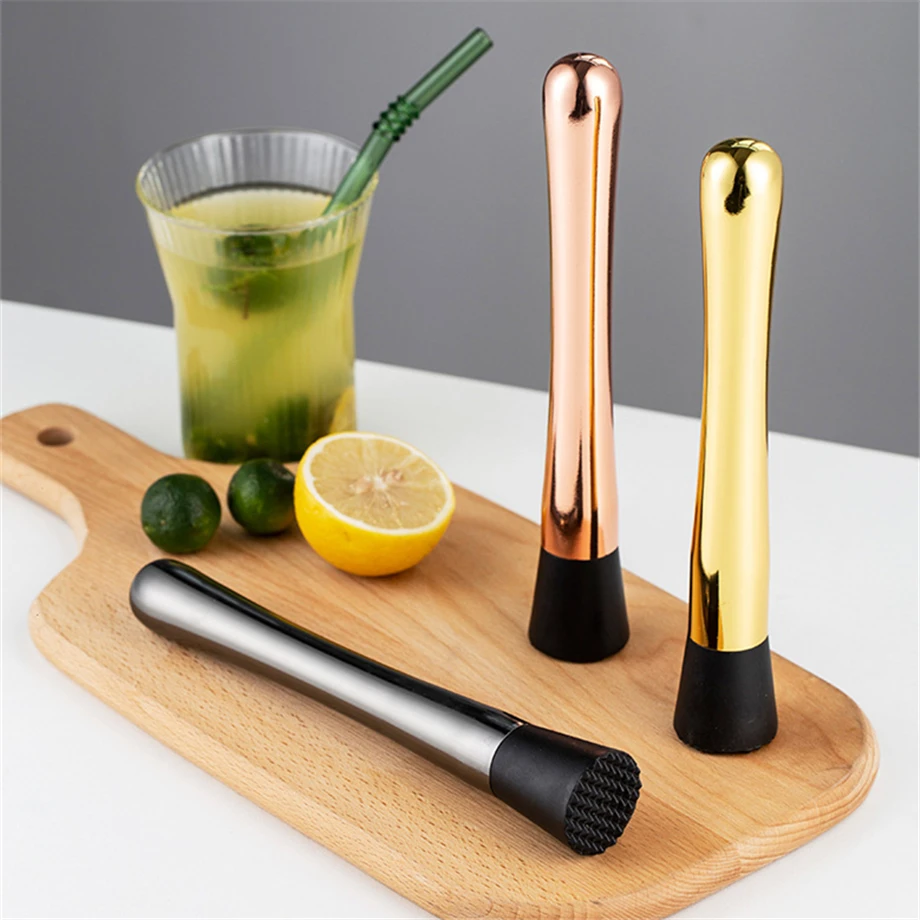 

200pcs/Lot Ice Muddler Cocktail Fruit Squeezer 8/10 Inch Stainless Steel Tool PP Head For Mojitos Margaritas Mint Drinks