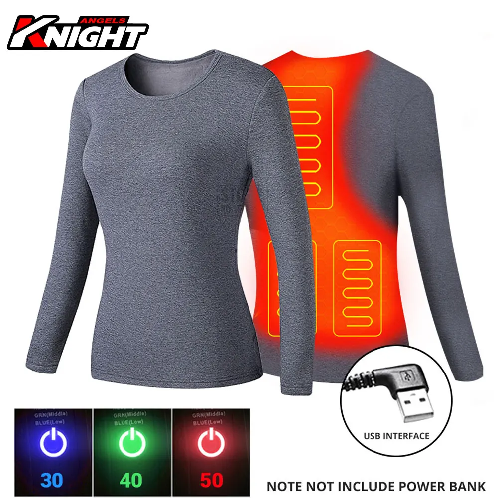 

Winter USB Electric Heating Jacket Top Suit Men Motorcycle Riding Jacket Warm Women Thermal Heated Underwear Set Shirt S-5XL