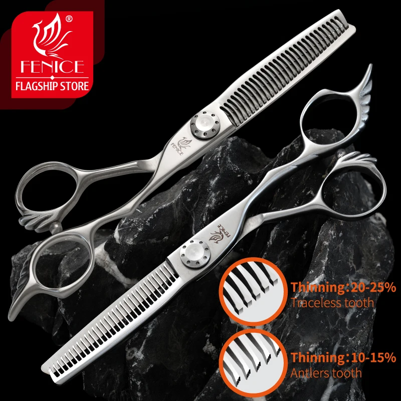 

Fenice Professional vg10 Steel 6 Inch Hairdressing Scissors Barber Thinning Scissors Hair Shears