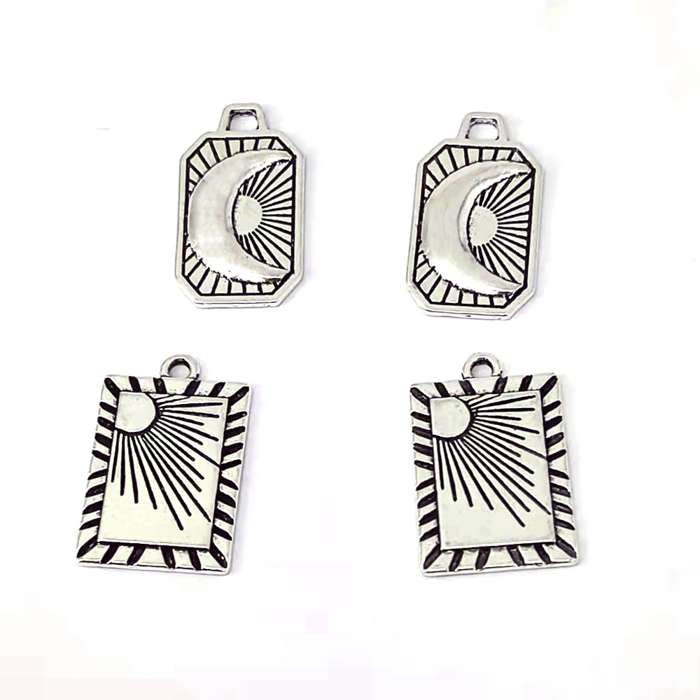 5pcs New Design DIY Embossing Radiation Sun Moon Pendant Charm for Women Vintage Jewelry Gift