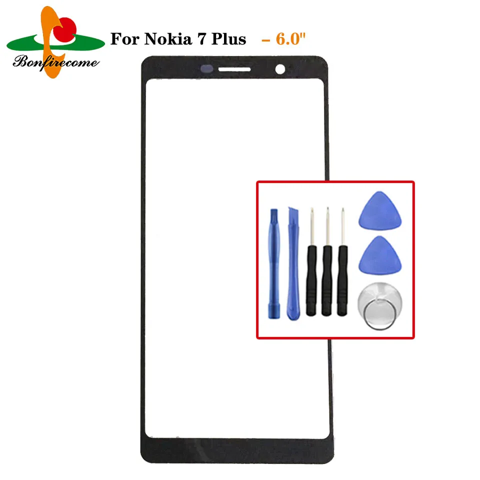 Outer Screen For Nokia 7 Plus TA-1055 Front Touch Panel LCD Display Screen Outer Glass Cover Lens Replacement