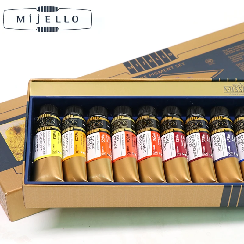 Korea Mijello Top MISSION Watercolor Paint Gold Master Class High Concentrations Nature Pigment Artist Watercolour Aquarela