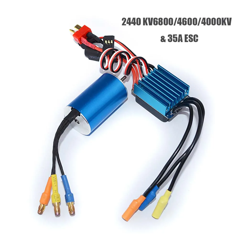 RC 2440 6800KV / 4600KV / 4000KV Sensorless Motore Brushless Con 35A Brushless ESC per 1/14 1/16 RC Auto