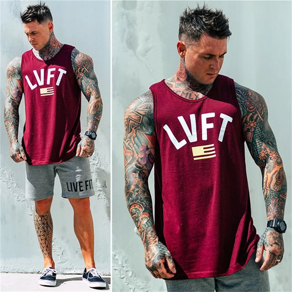 Brand Gyms Clothing Mens Bodybuilding Tank Top Running Cotton Sleeveless Vests Sweatshirt Fitness Workout Sportswear Tops Male