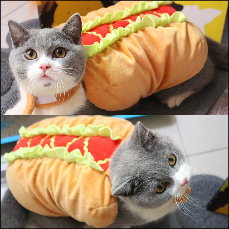 [MPK Pet Costumes] Pet Dog and Cat Costume, Cute Hotdog Sandwich Costume, Funny Hot Dog Clothes, Cat Costume