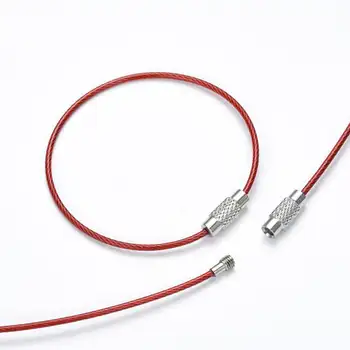 2米線徑不銹鋼鑰匙扣標籤繩纜環螺絲鎖扣小工具環鑰匙圈圓形露營繩索配件 10 最佳銷售 鑰匙環 - №8