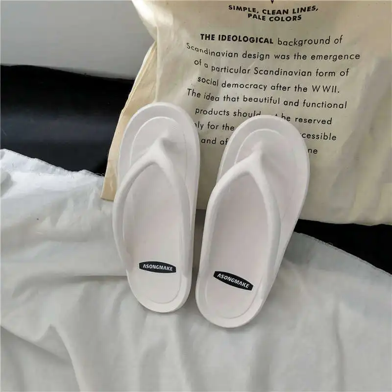 Luxury Brand Slippers Ladies Big Size Fasion Flip Flops Men Casual Shoes Breathable Men's Sandals Street Walking Woman Flats CN