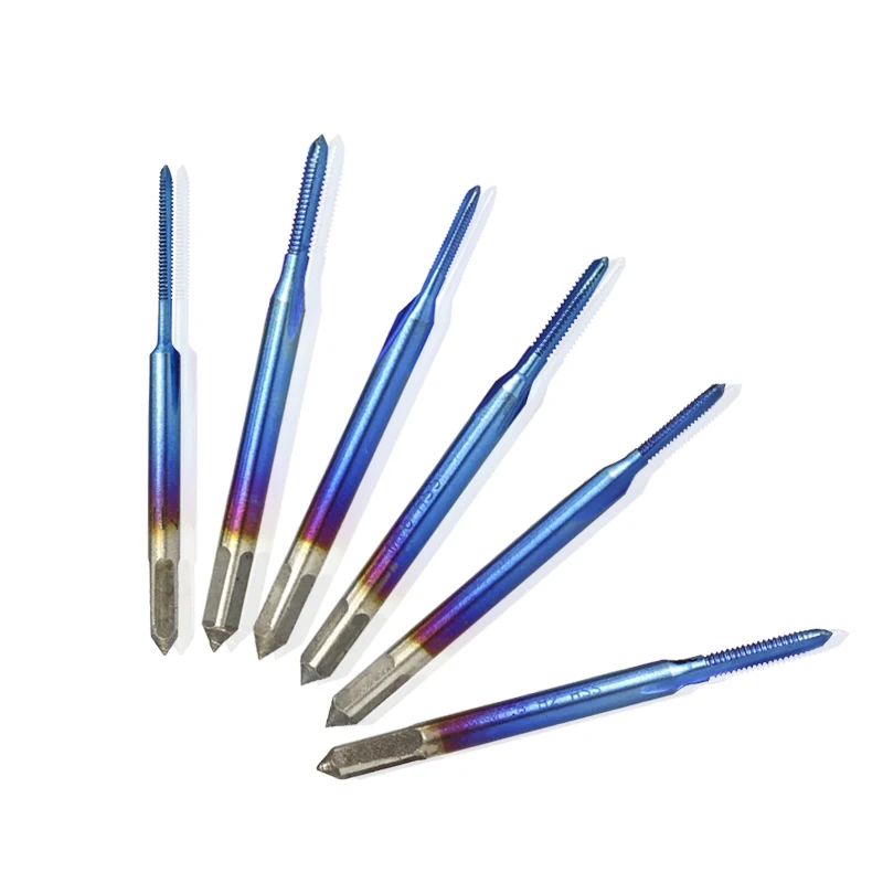 XCAN M1-M1.8 Nano Blue Coated Metric Thread Tap Straight Flute Machine Tap HSS 6542 Screw Tap Drill Bit