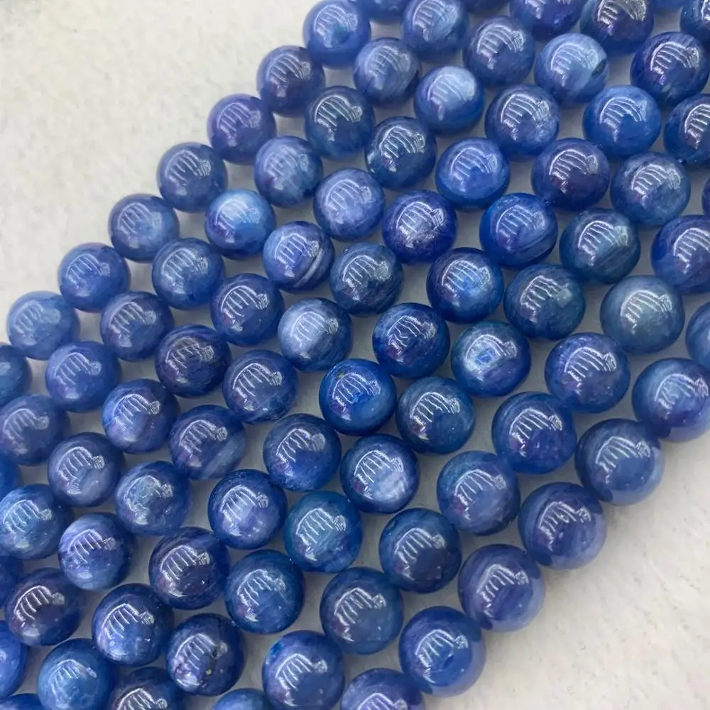 6mm 8mm 10mm light blue kyanite stone beads natural gemstone beads DIY loose beads for jewelry making strand 15