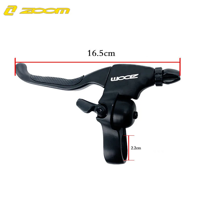 ZOOM Bicycle brake Lever MTB Road bike Aluminum alloy Bell Brake 2-finger Handle Folding bicycle hand brake for V brake C brake