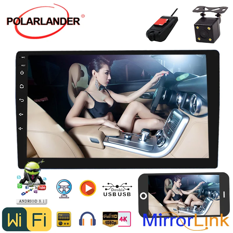 

9 Inch 2 Din Car Radio Android 8.1 Mp5 Support Wifi Bluetooth GPS Dual USB APP FM SD Video Output Mirror link Multiple Languages