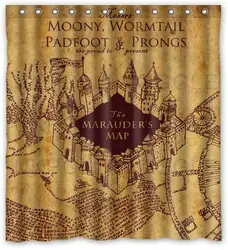 Jennifer Waterproof Decorative Marauder's Map Harry Shower Curtain